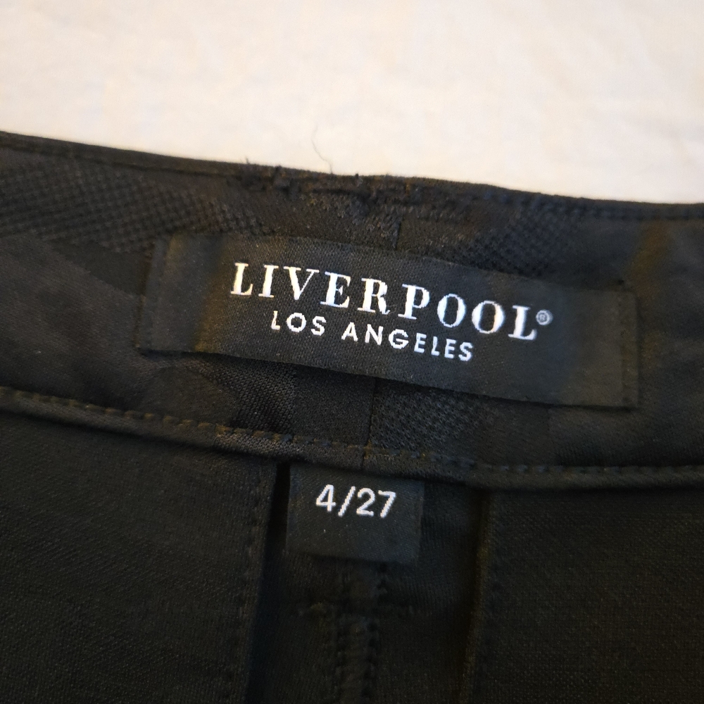 Liverpool Los Angeles Black Satiny Finish Camouflage Ankle Jogger Pants CW3 - Picture 3 of 13